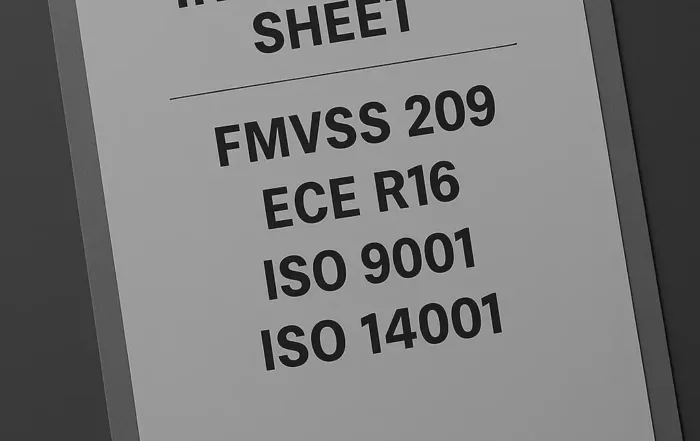 FMVSS seat belts regulations.