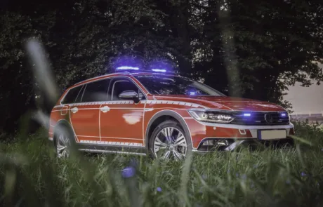 Police car using one of our seat belts.