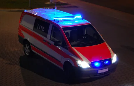 Police car using one of our seat belts for emergency vehicles.