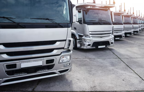 group trucks parked row 342744 533
