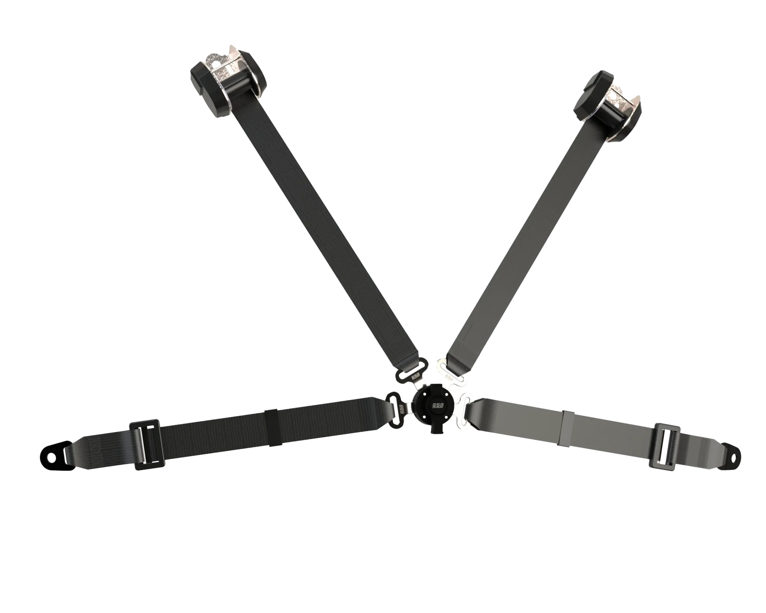 H4 retractable industrial 4-point harness with turn-lever buckle